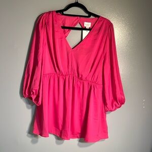 Isabel Maternity by Ingrid & Isabel NWT Pink V~Neck Blouse w/Keyhole back sz XL